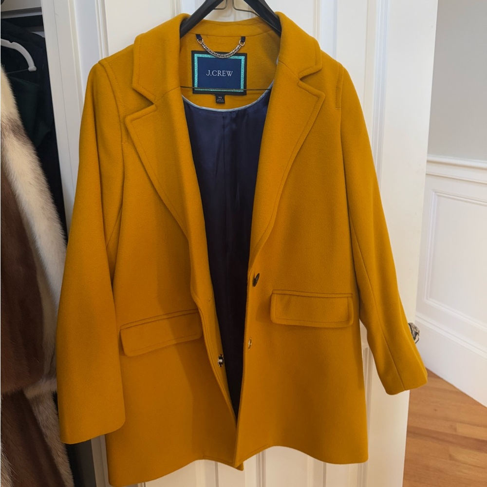 J Crew wool jacket yellow/brown/ginger color